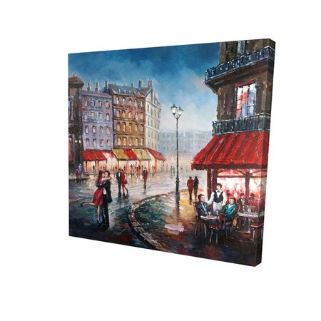 FONDO 16 x 16 in. Couple Kissing in the Street-Print on Canvas FO2789122